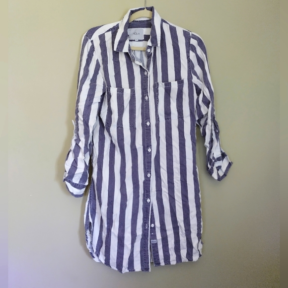 Rails Julian Libson Stripe Collared Button Down Top Women's Size Small - Picture 1 of 7